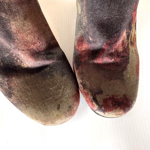 A NEW DAY Floral Velour Ankle Boot Size 9 Block Heel Whimsigoth Goth Witchy Fall - Picture 5 of 11